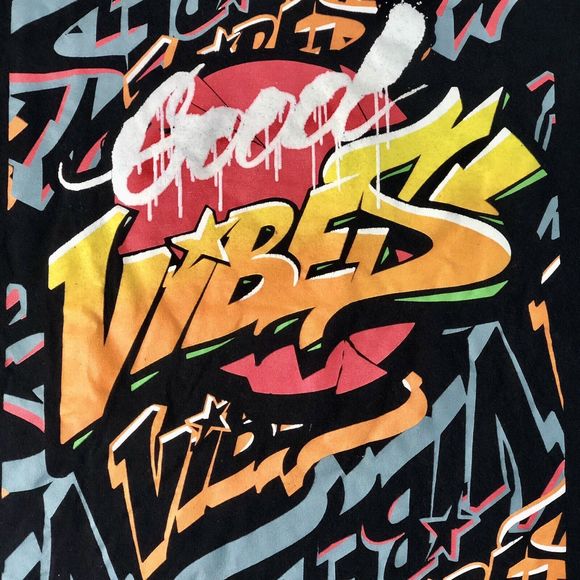 Good Vibes Bailey Apparel Black Tee Size Medium - Picture 3 of 8